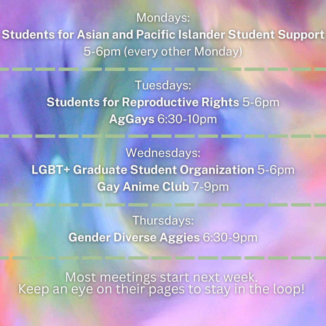 Student Organization Schedule