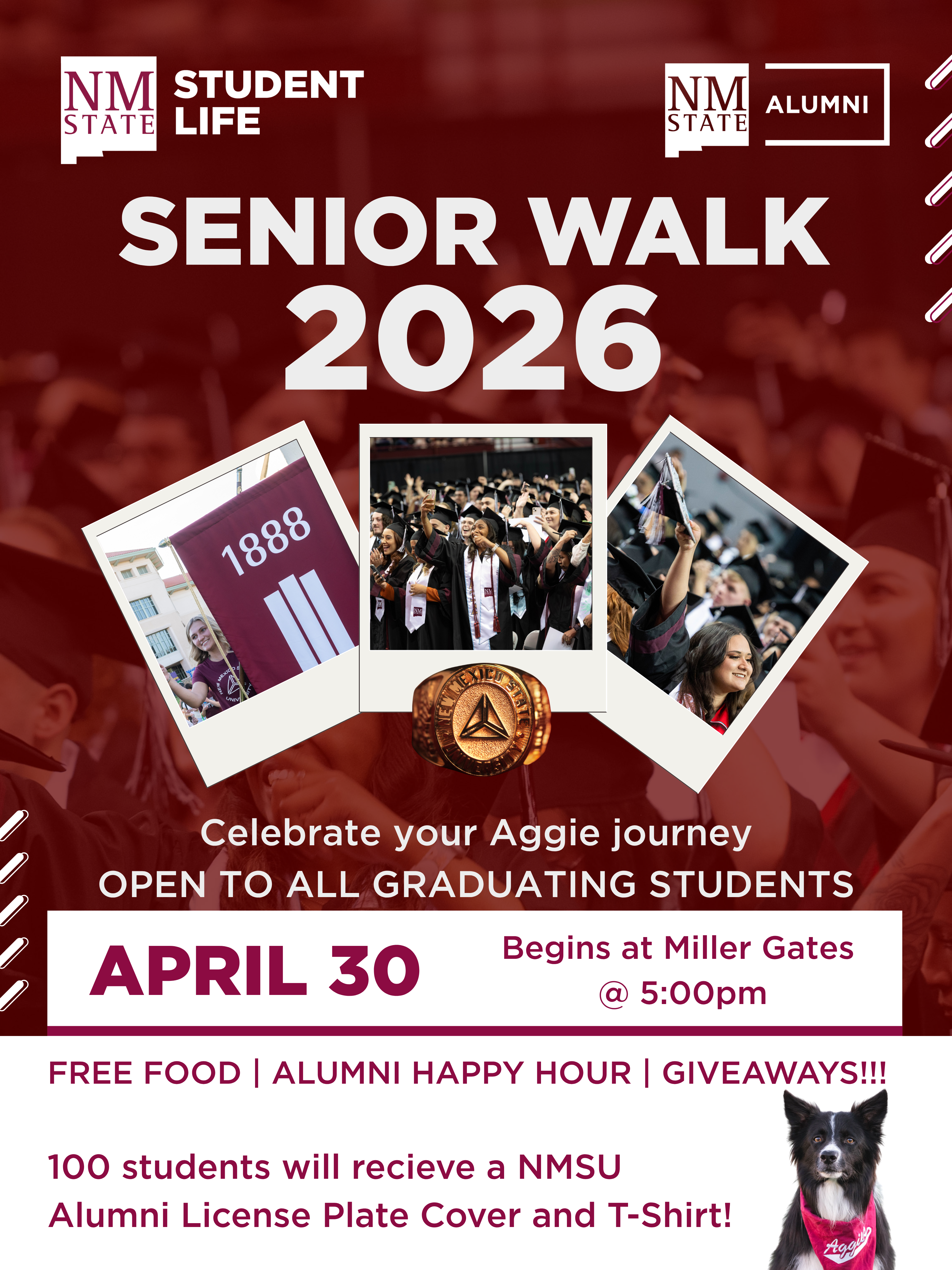 Graphic displaying Senior Walk event flyer